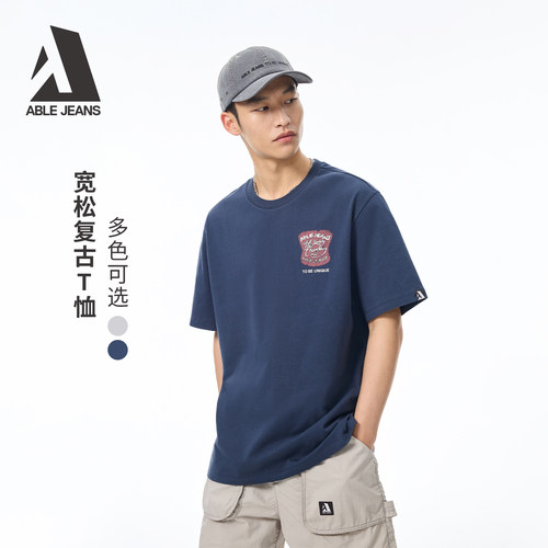 ABLEJEANS夏季男士美式短袖T恤