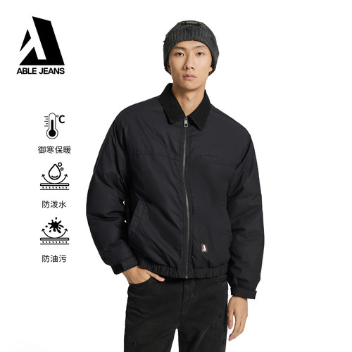 ABLEJEANS男士短款工装羽绒服