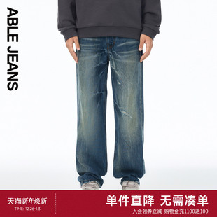 冬季 宽松直筒裤 新款 男士 801670 ABLE 宽松舒适牛仔裤 JEANS