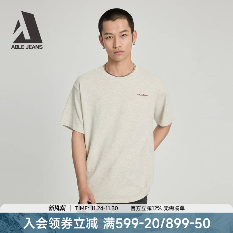ABLEJEANS新款男士街头运动T恤