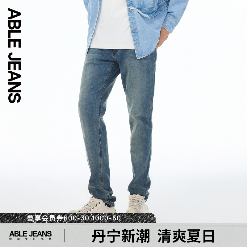 ABLE JEANS【修身裤】25春新款男士复古洗水弹力牛仔裤801659