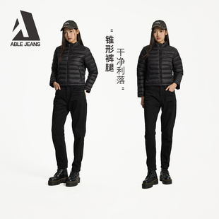 ABLE JEANS【立体锥形裤】25冬季女士羊毛厚款牛仔裤梨形遮胯显瘦