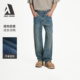 JEANS 复古工装 宽松直筒裤 ABLE 男士 美式 宽松阔腿直筒牛仔裤