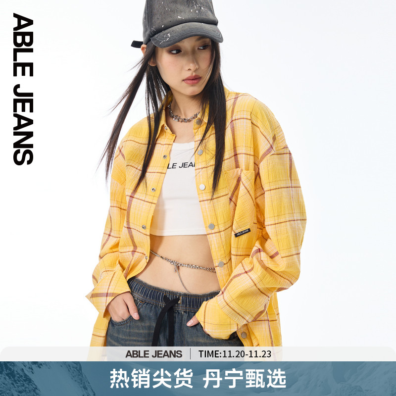 ABLE JEANS 新款女士轻薄格纹大衬衫950062