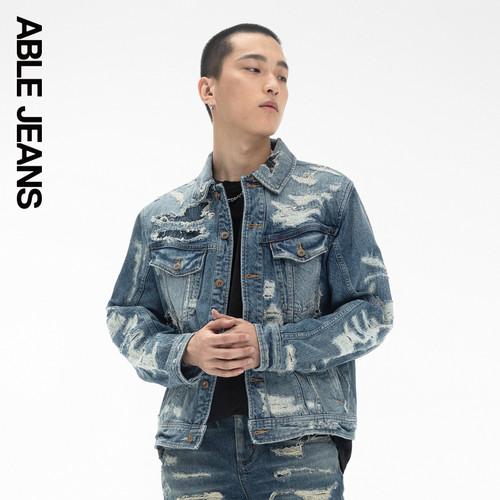 男士夹克ABLEJEANS翻领冬季合体
