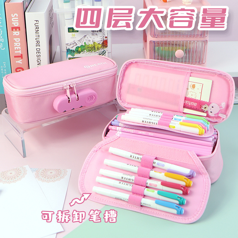 外贸跨境中小学生简约帆布笔袋