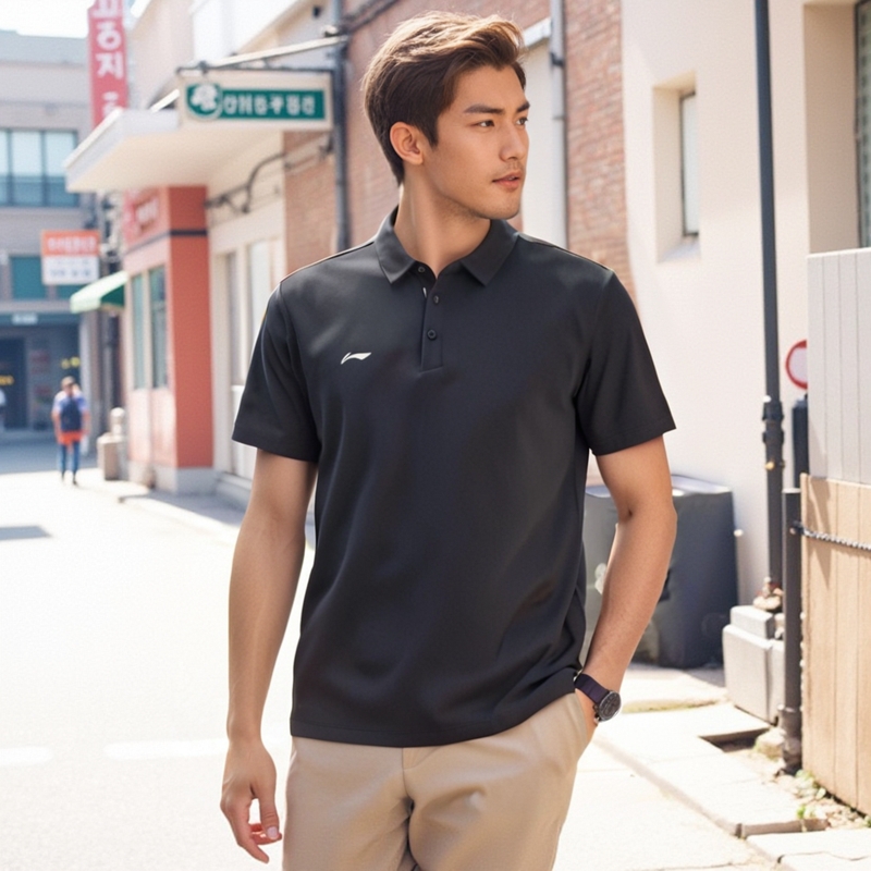李宁2025新款短袖POLO衫男子夏季速干透气翻领T恤高中系列APLV133