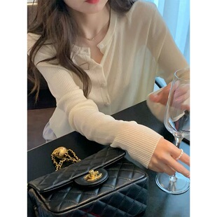 大码胖妹妹冰丝针织开衫女春夏季外搭配裙子披肩防晒上衣空调罩衫