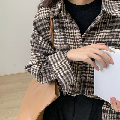 宽松上衣长袖毛呢外搭慵懒风叠穿