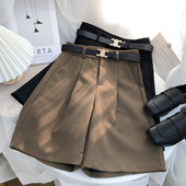 胖mm西装 阔腿短裤 五分裤 大码 女春夏季 新款 百搭显瘦休闲a字中裤 潮