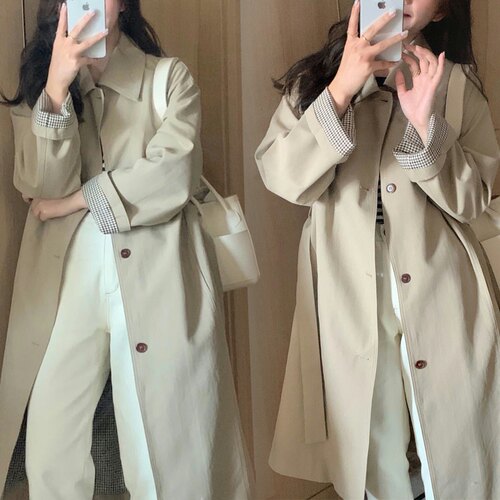 高级感风衣女春秋季大码胖mm炸街