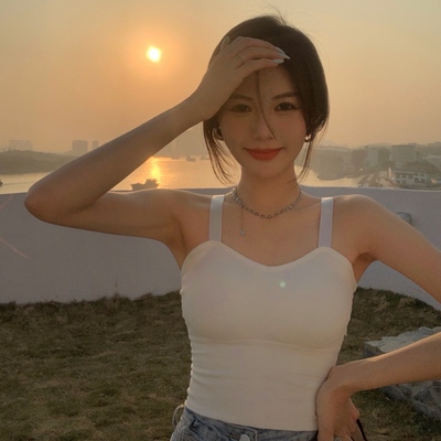 美背大码胖mm设计感小众针织吊带