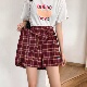 裙女夏 不规则a字半身裙高腰显瘦宽松复古阔腿裤 大码 胖mm格子短裤