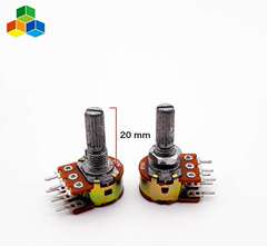 WH148 đôi chiết áp B1K5K10K20K50K100K bằng kháng chiều dài tay cầm 20mm Bộ khuếch đại âm thanh điều chỉnh mạch kích tạo trễ ngắt relay 5v 12v wt338 chiết áp 1k