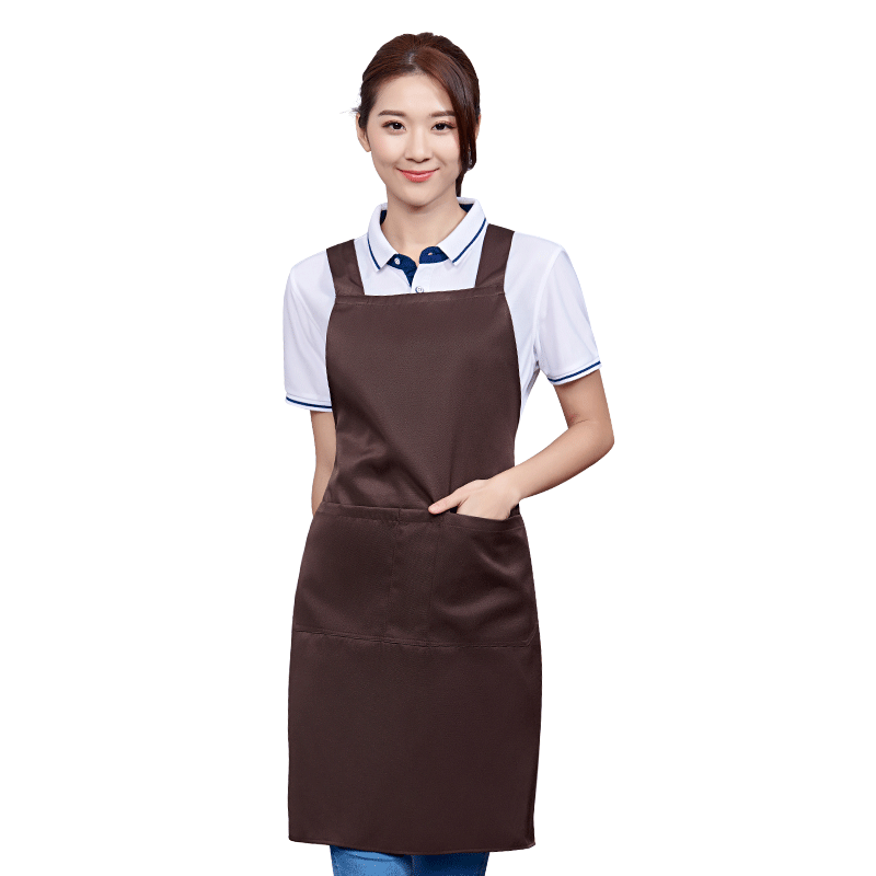 背带式围裙定制logo厨房饭店水果奶茶店男女围腰印字图工作服套装