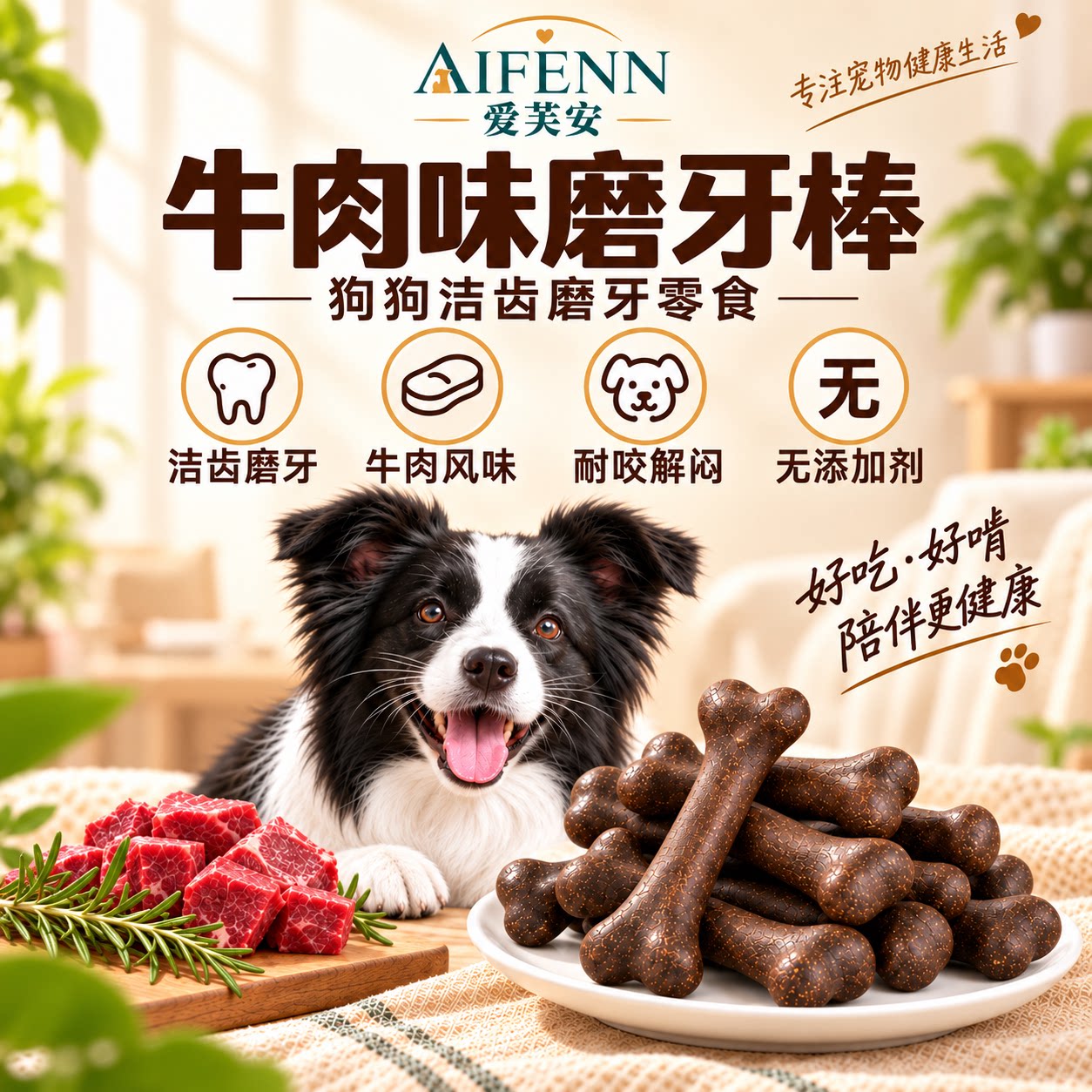 洁齿骨狗狗磨牙棒洁牙棒狗零食减少口臭牙结石爱芙安小型犬磨牙棒