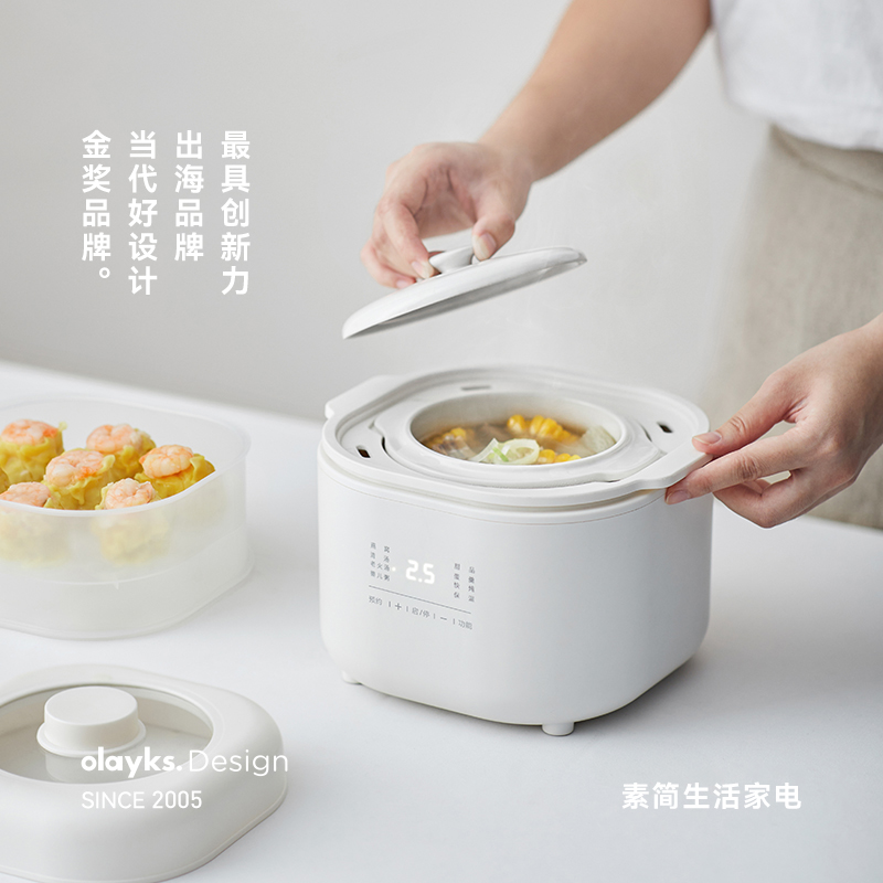 olayks立时电炖锅燕窝小炖盅隔水炖家用煲汤宝宝煮粥锅婴儿辅食锅