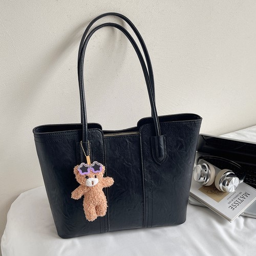 简约纯色质感大容量硬底托特包