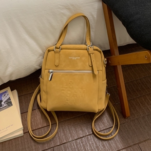 【多种背法】棕色小众多口袋单肩斜挎双肩包2026新款潮百搭小包包