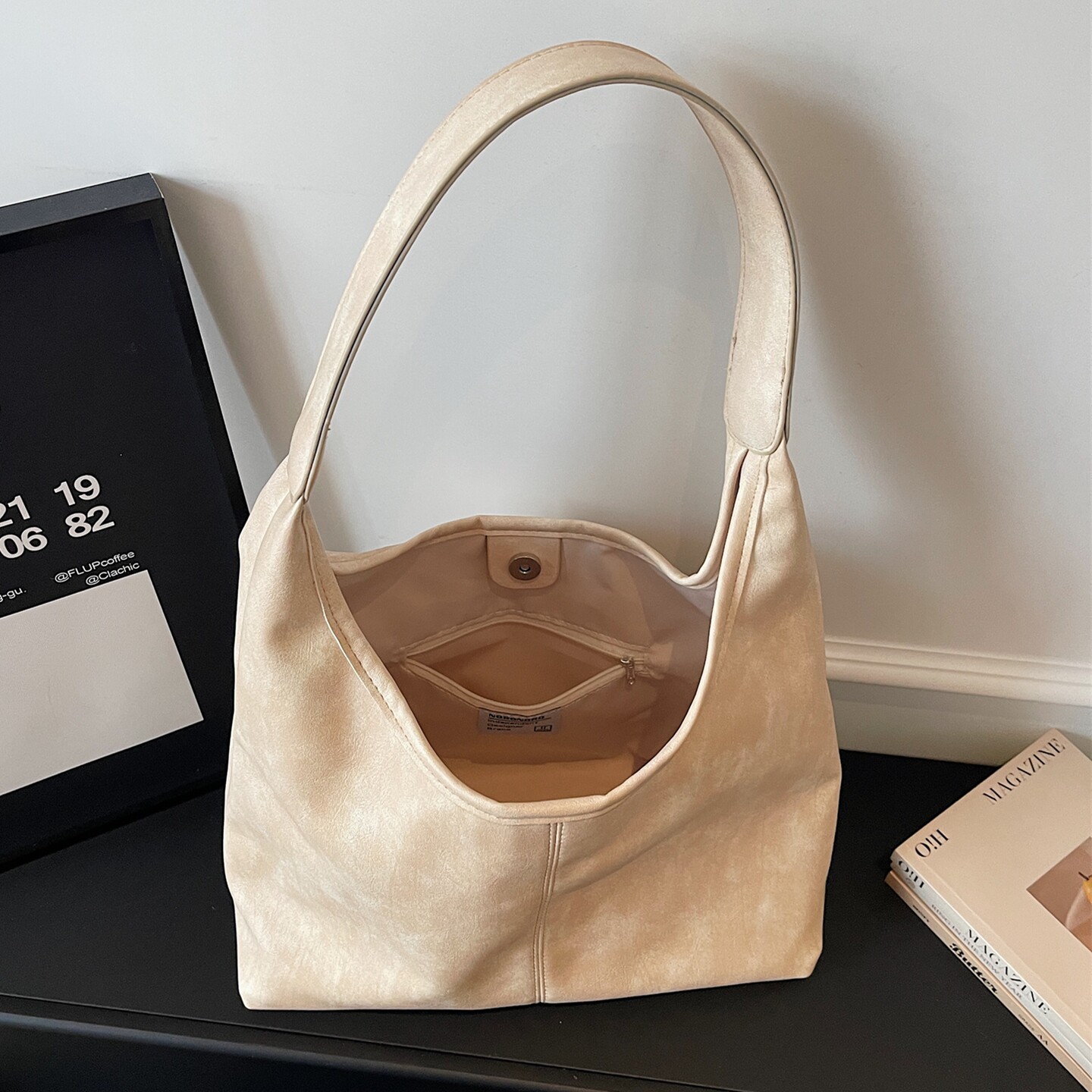 【有拉链暗袋】简约大容量hobo包上班通勤包2026春新款潮百搭大包