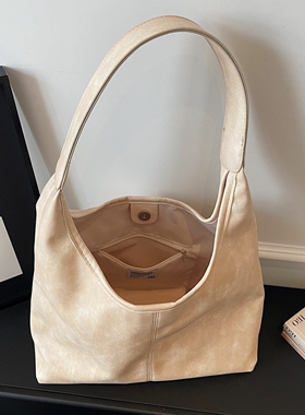 【有拉链暗袋】简约大容量hobo包上班通勤包2026春新款潮百搭大包