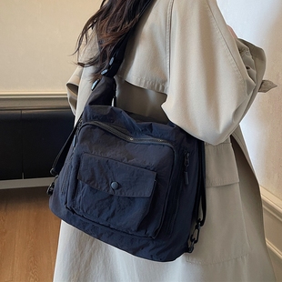 【双肩单肩两用包】多口袋大容量托特包女款2025新款潮百搭大包