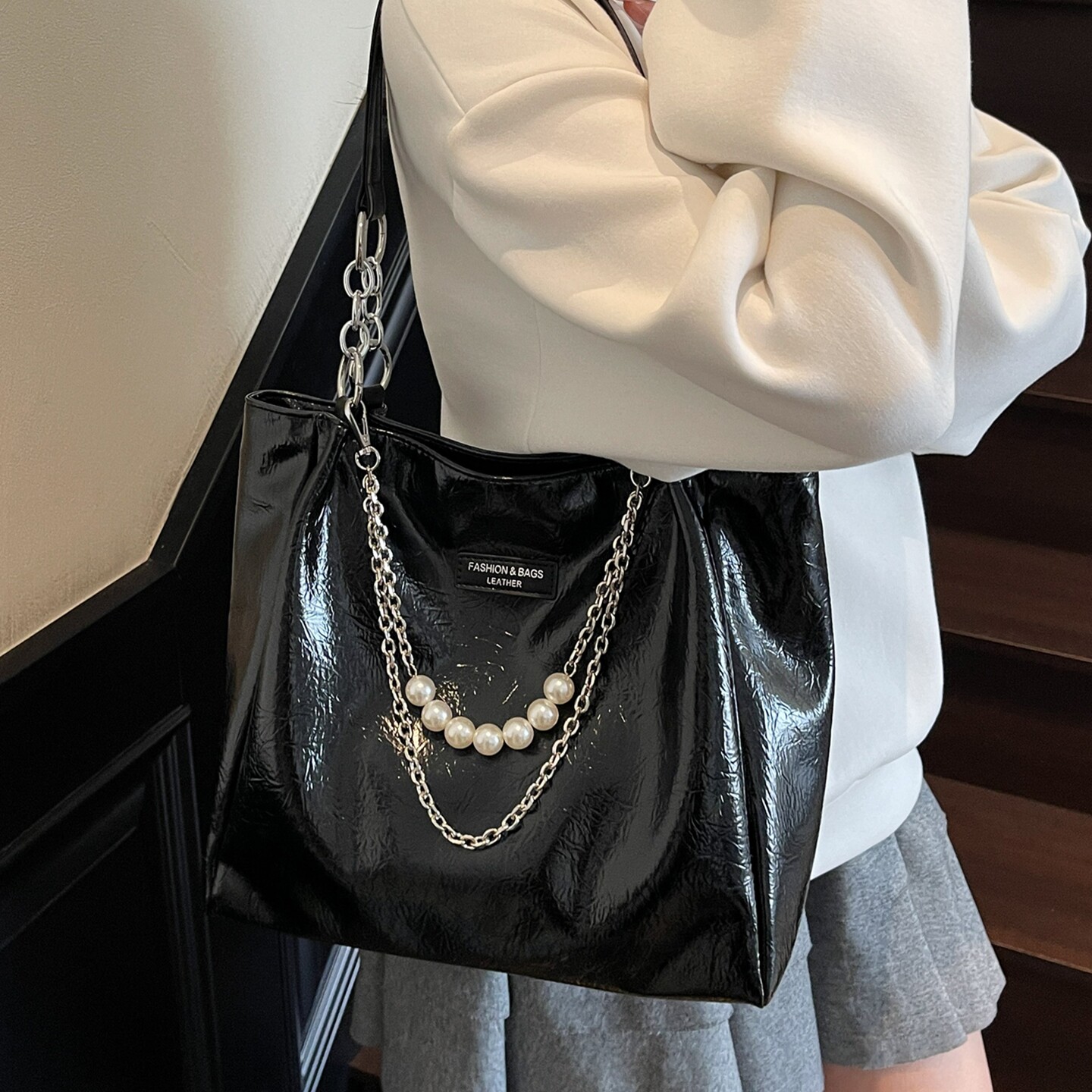 简约大容量柔软上课上班通勤包大包2025新款潮百搭单肩包托特包,箱包皮具/热销女包/男包,通用款女包,淘宝优惠券,粉丝福利购,淘宝优惠卷