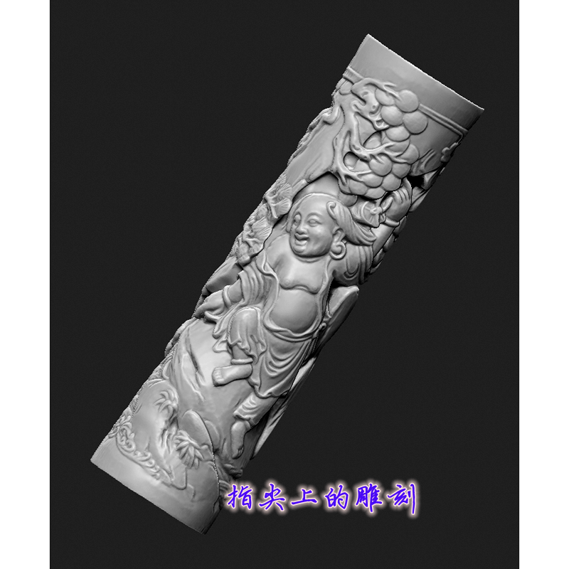 圆雕图三维图stl雕刻设计素材3D打印  刘海香筒