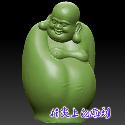三维立体图3D打印雕刻图stl圆雕图   扫描弥勒佛1