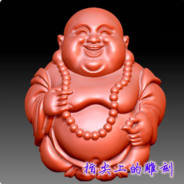 圆雕图三维图STL雕刻3D打印素材立体图精雕   9132弥勒把件