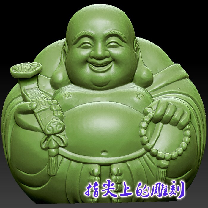 弥勒佛3D模型雕刻图纸佛像摆件雕刻机STL格式   一团和气
