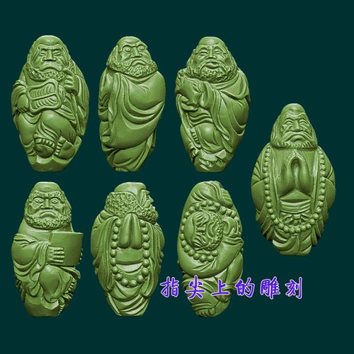 圆雕图三维图STL雕刻3D打印素材立体图精雕  经典达摩六祖核雕