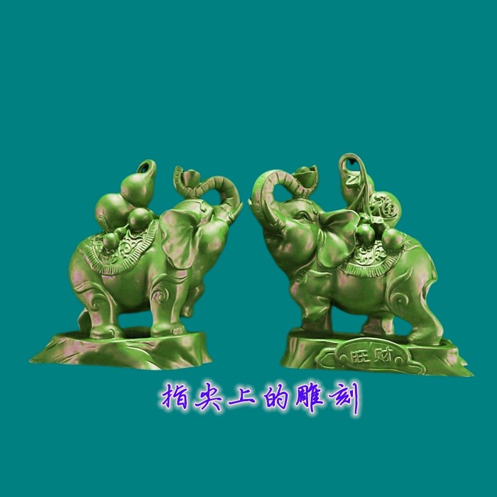 圆雕图三维图STL雕刻3D打印素材立体图精雕  旺财大象背葫芦