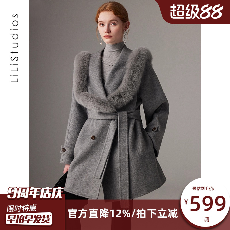 双面呢羊绒大衣女斗篷毛呢外套
