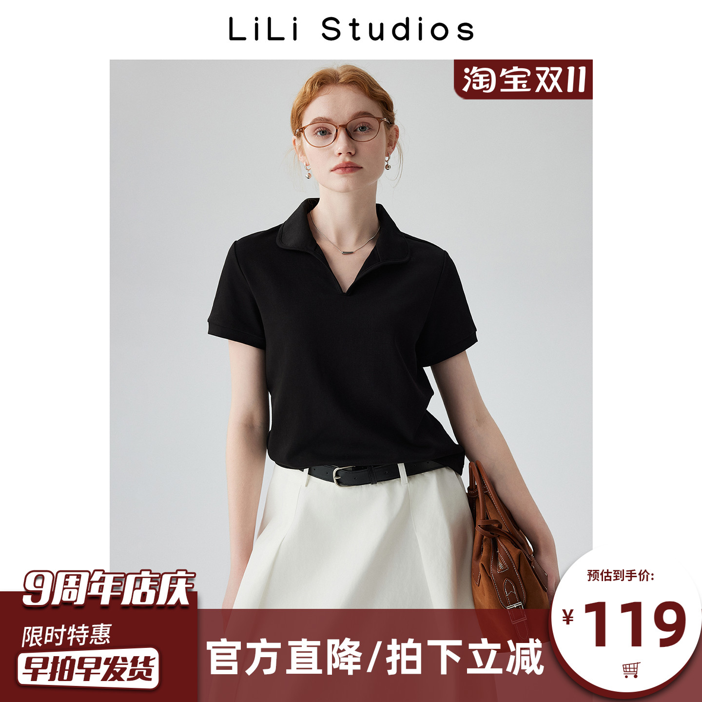 通勤百搭polo衫女短袖休闲上衣