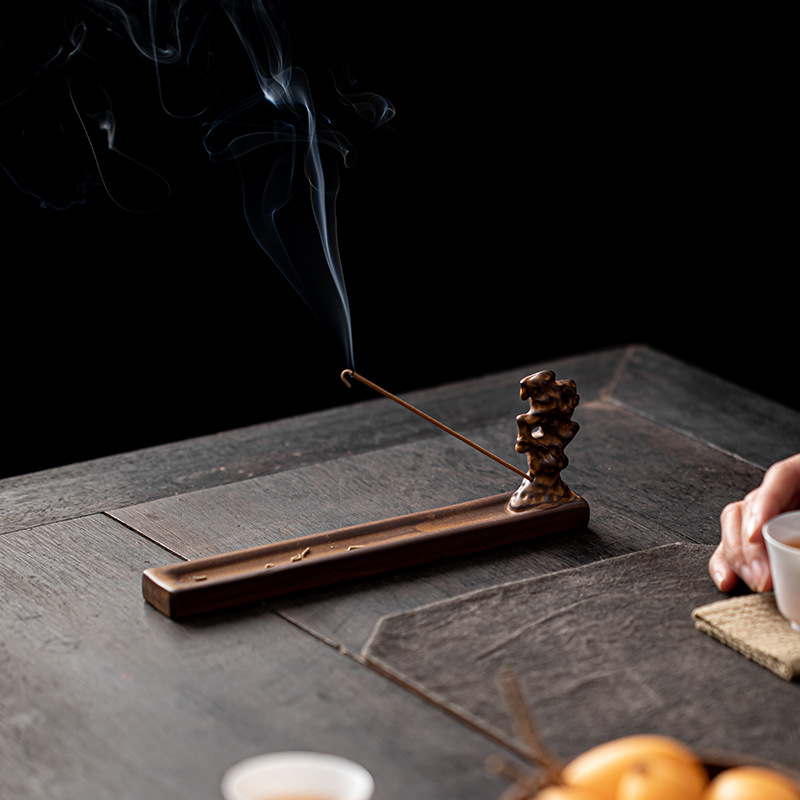 藏香香插线香底座托盘托盘底托陶瓷香立香座点香燃香创意装饰摆件