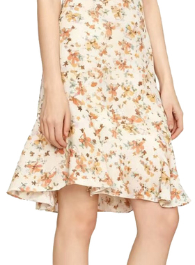 RM系列-时尚气质简约舒适透气碎花雪纺鱼尾裙显瘦时尚YL1062