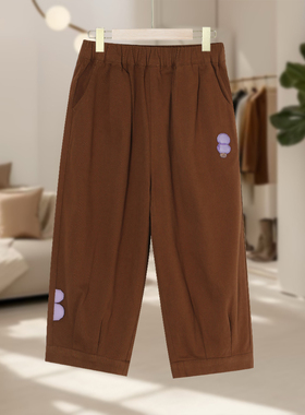 【马】儿童时尚百搭九分休闲裤印花口袋设计简约舒适潮流范MA295
