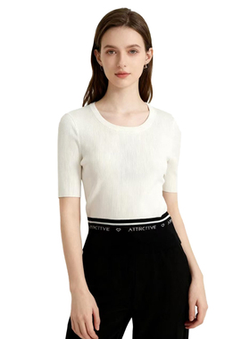 RM系列-女装舒适透气纯色针织短袖修身显瘦百搭YL1007