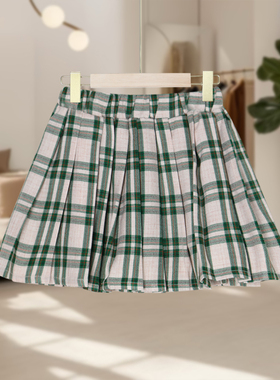 【马lavi】儿童时尚复古格纹半身裙小清新甜美可爱风格J90