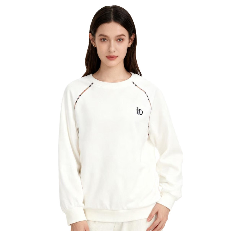 【D玛纳】圆领卫衣线条小众设计时尚舒适加绒保暖百搭DMA799