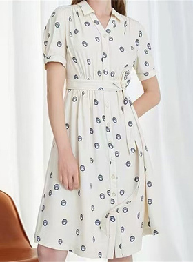SF系列-淑女法式波点修身衬衫连衣裙显瘦款SF124