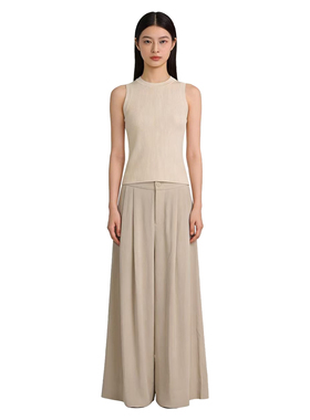 【D玛纳】休闲女裤高腰复古垂直阔腿裤时尚气质百搭素雅风DMA1090