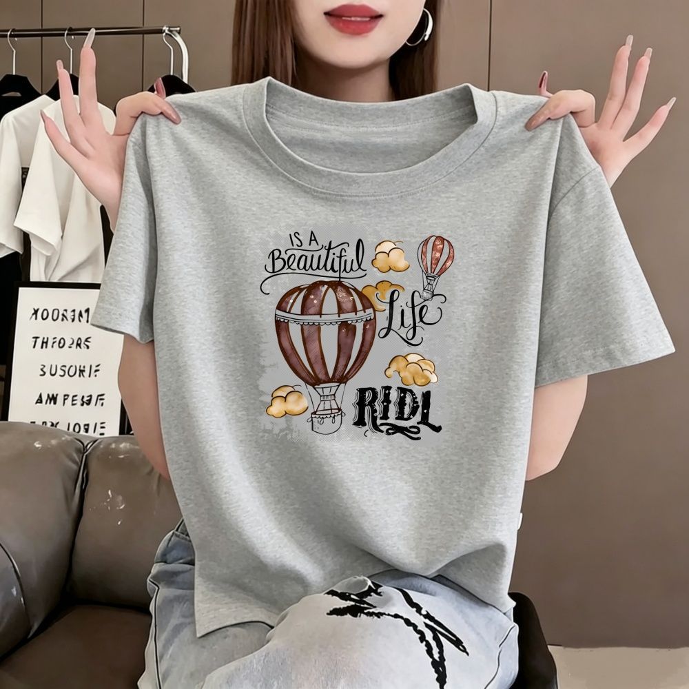 夏季纯棉宽松遮肚减龄短袖T恤女