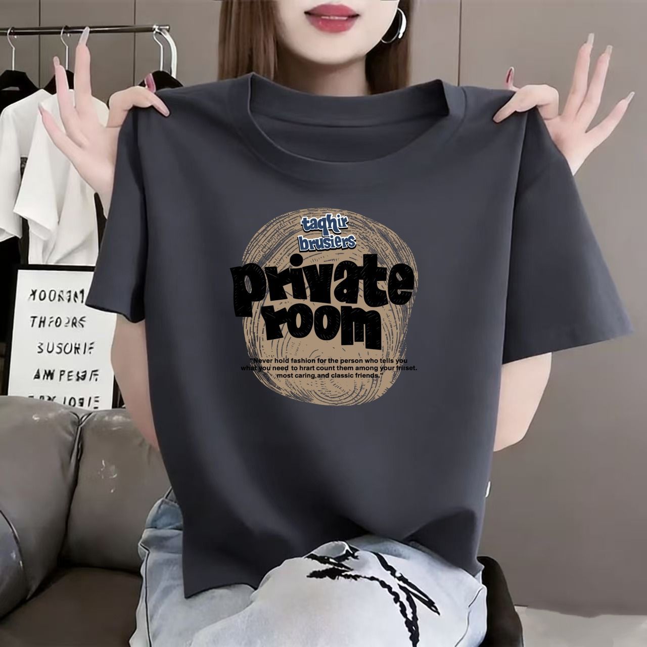 夏季纯棉宽松显瘦短袖T恤女