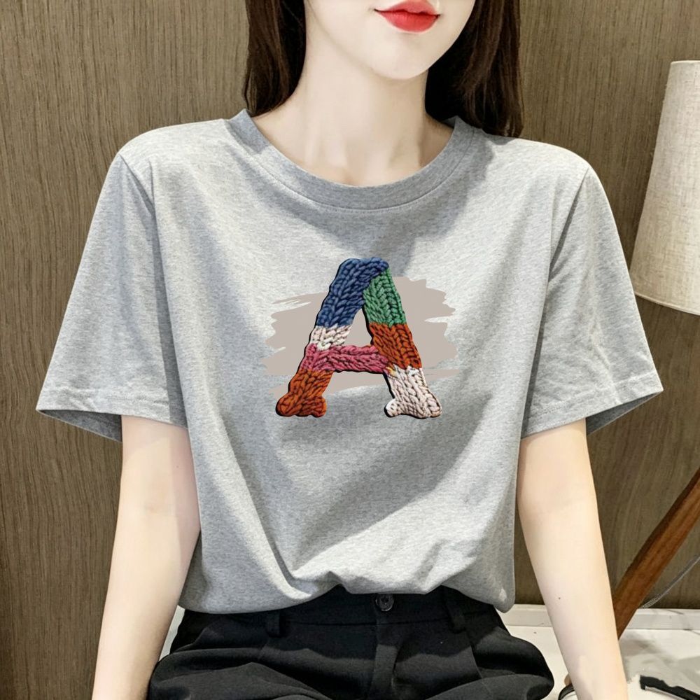 100%纯棉短袖女T恤夏季宽松