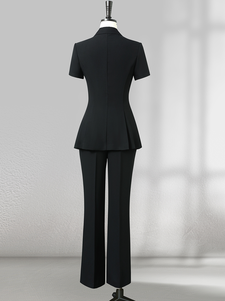 Short sleeve Suit female 2025 The new summer Thin money black temperament commute high-end occupation leisure time coverall