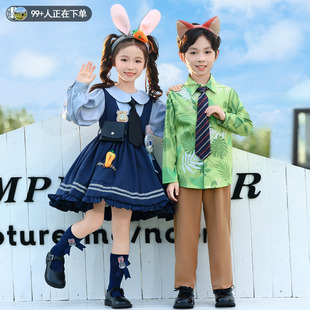 女童兔子警官朱迪冬装儿童2025新款女孩冬季cos洛丽塔公主连衣裙