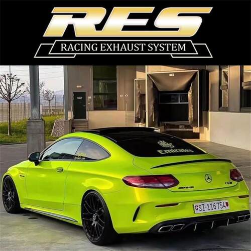 奔驰AMG C63S改装RES钛合金中尾段阀门排气管声浪汽车跑车音