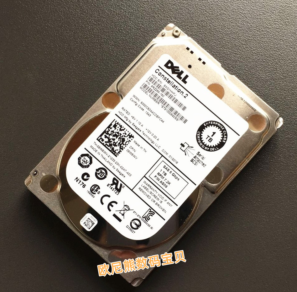DELL/戴尔 ST91000640SS 2.5寸 1T 7.2K SAS服务器硬盘09W5WV